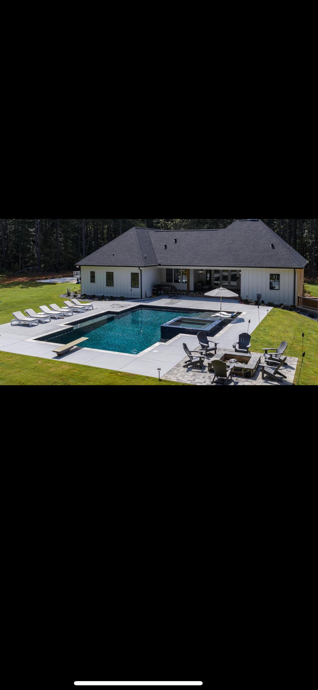 Aerial View — Pool, Spa & Fire Pit