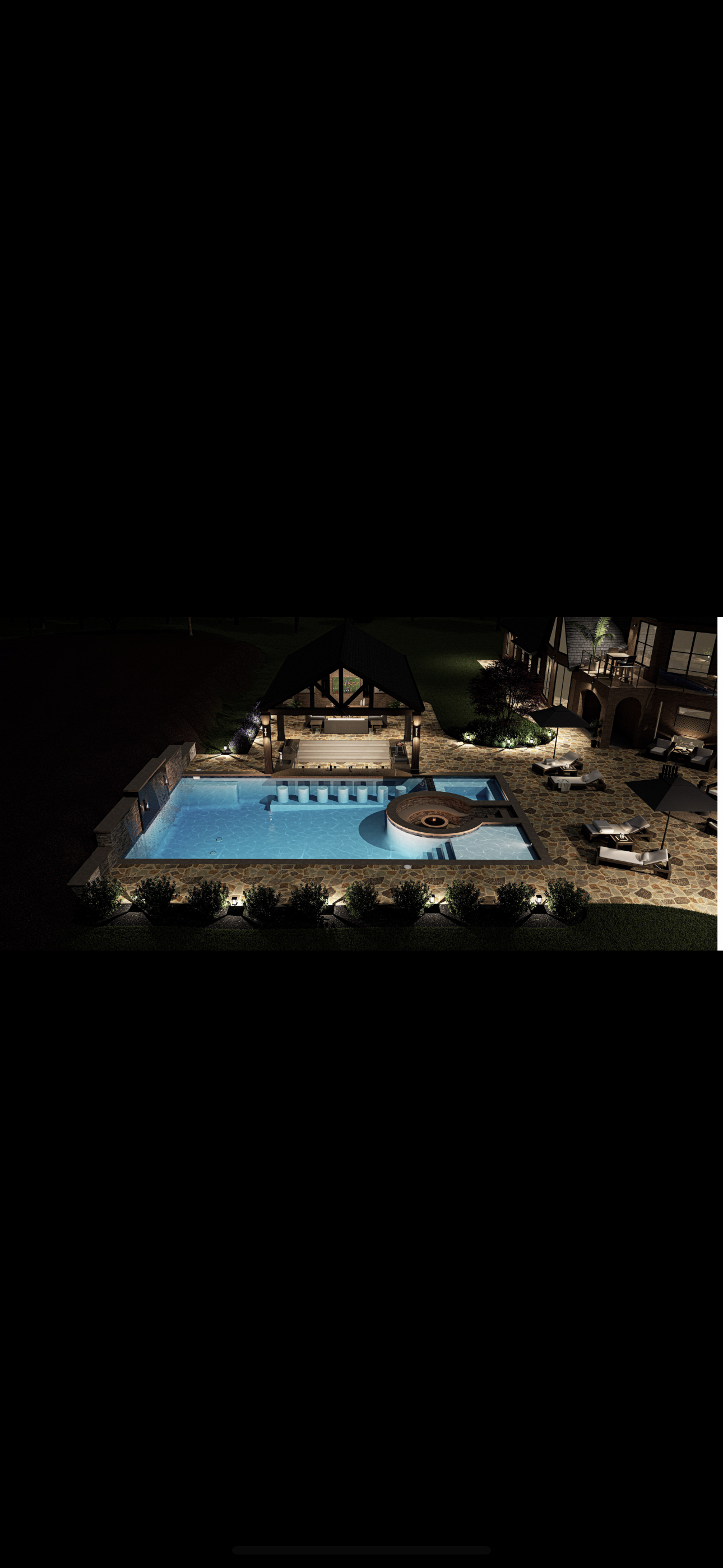 Illuminated Pool & Spa at Night